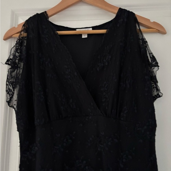VTG Y2K Devan Black Lace Dress Split Sleeve Whismigoth Witchy - Picture 2 of 6